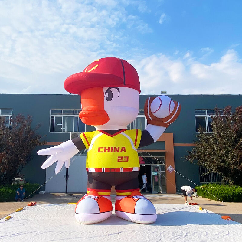 Inflatable Goose in baseball uniform 2