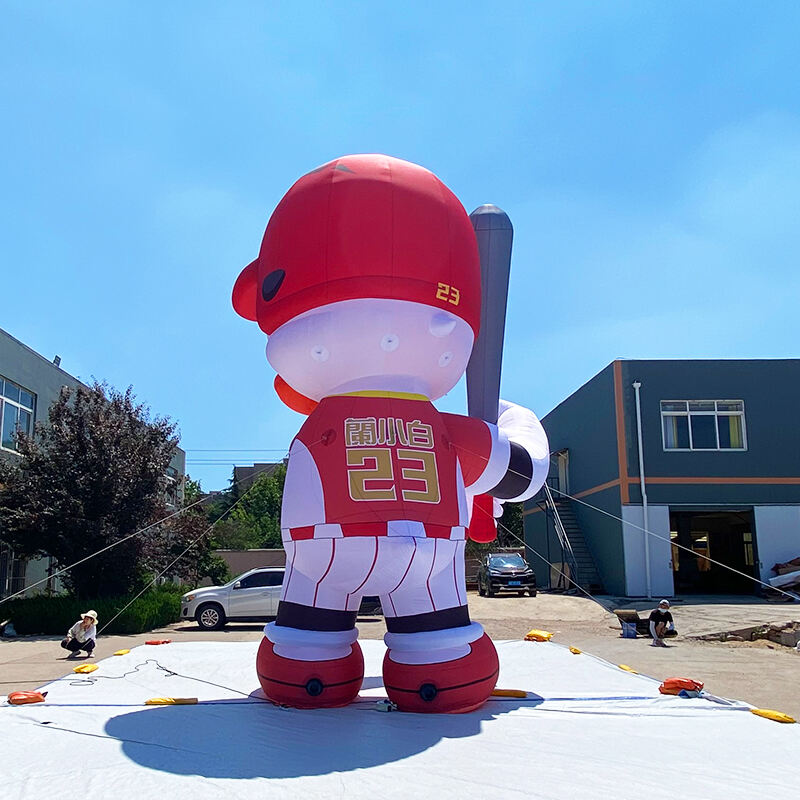 Inflatable Goose in baseball uniform