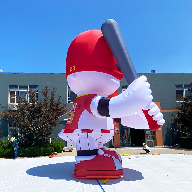 Inflatable Goose in baseball uniform