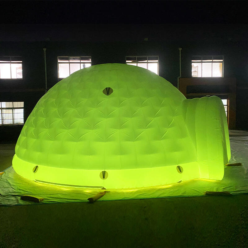 Inflatable igloo dome tent