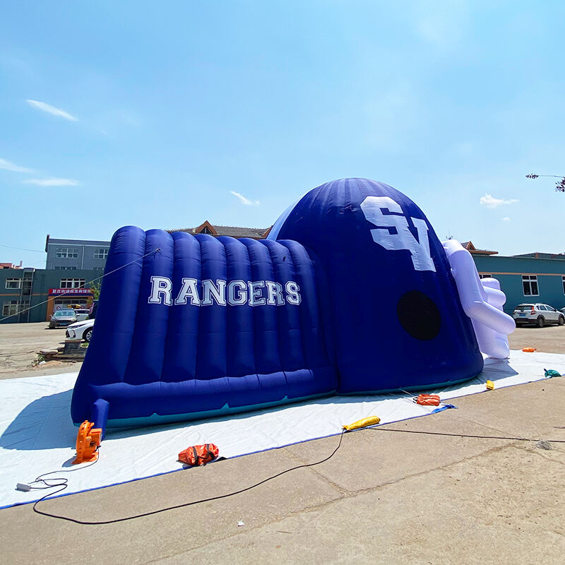 Inflatable Blue helmet tunnel