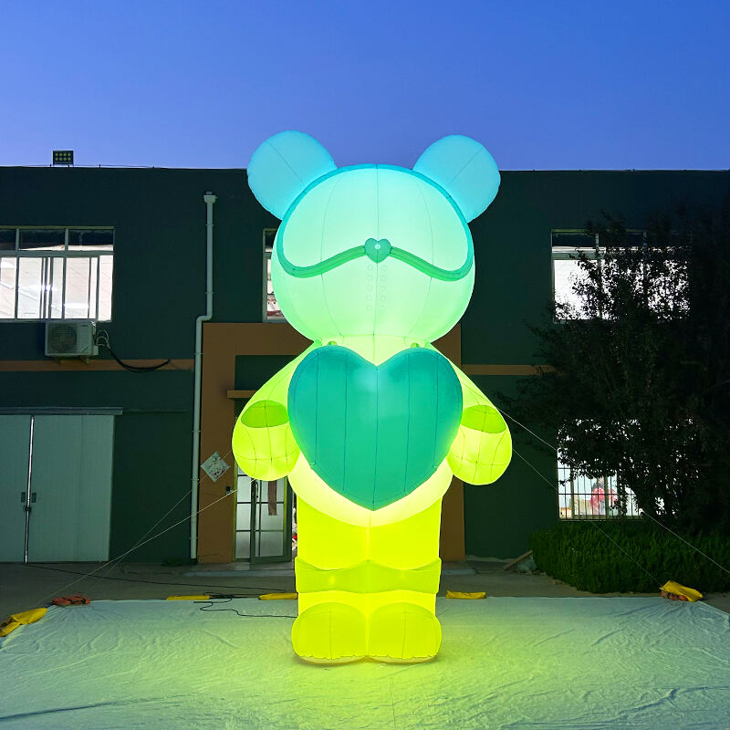 Inflatable gradient bear with lights