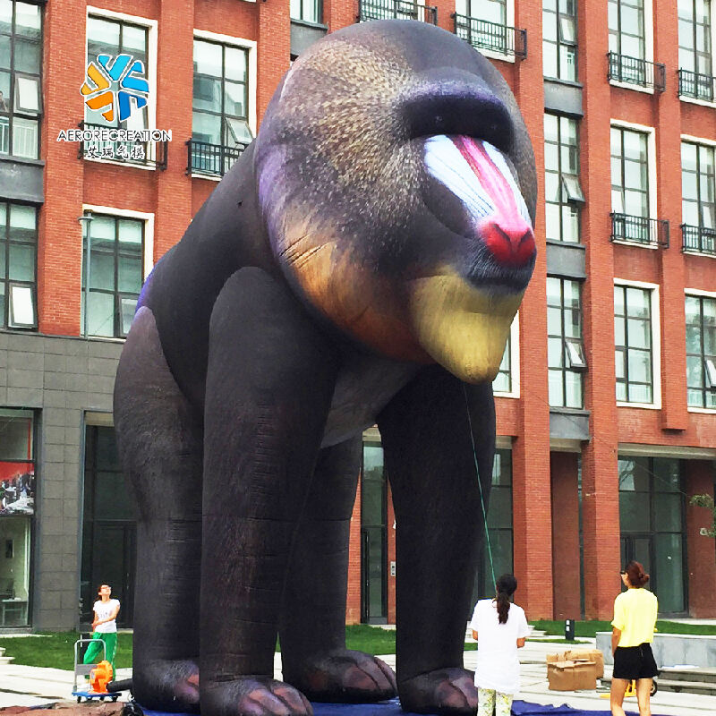 Inflatable giant simulated baboon