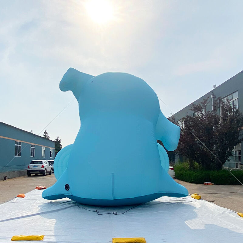 Inflatable blue elephant