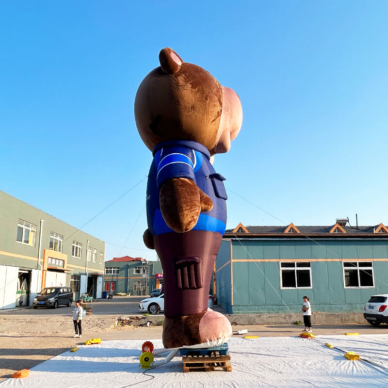 Inflatable plush brown bear