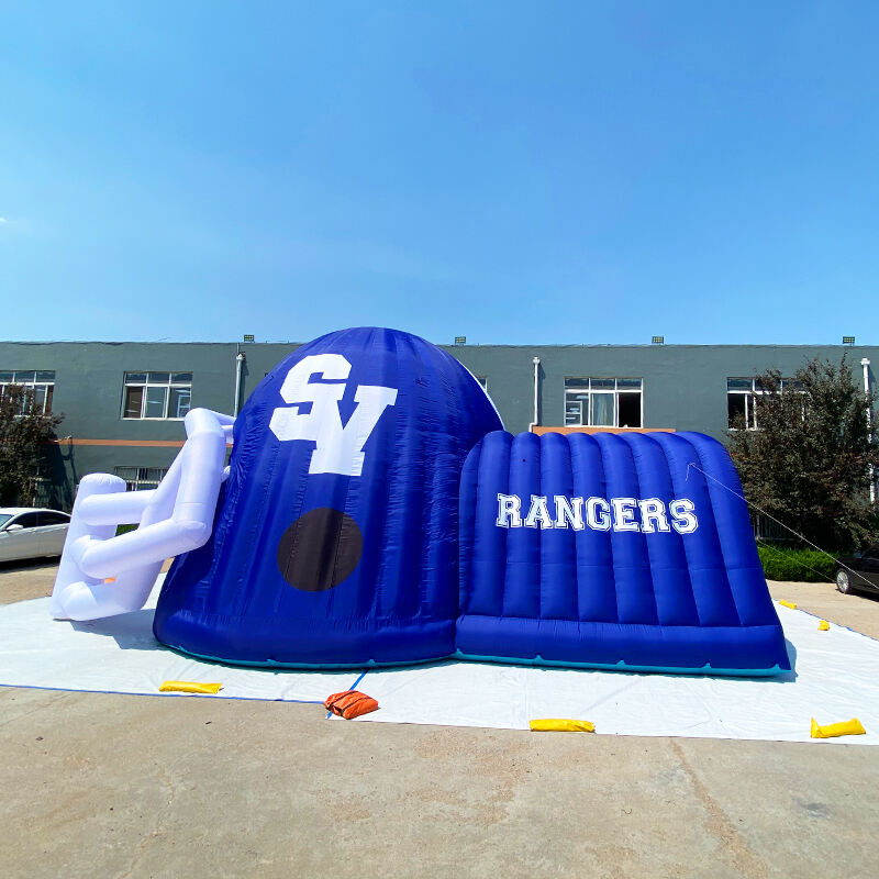 Inflatable Blue helmet tunnel