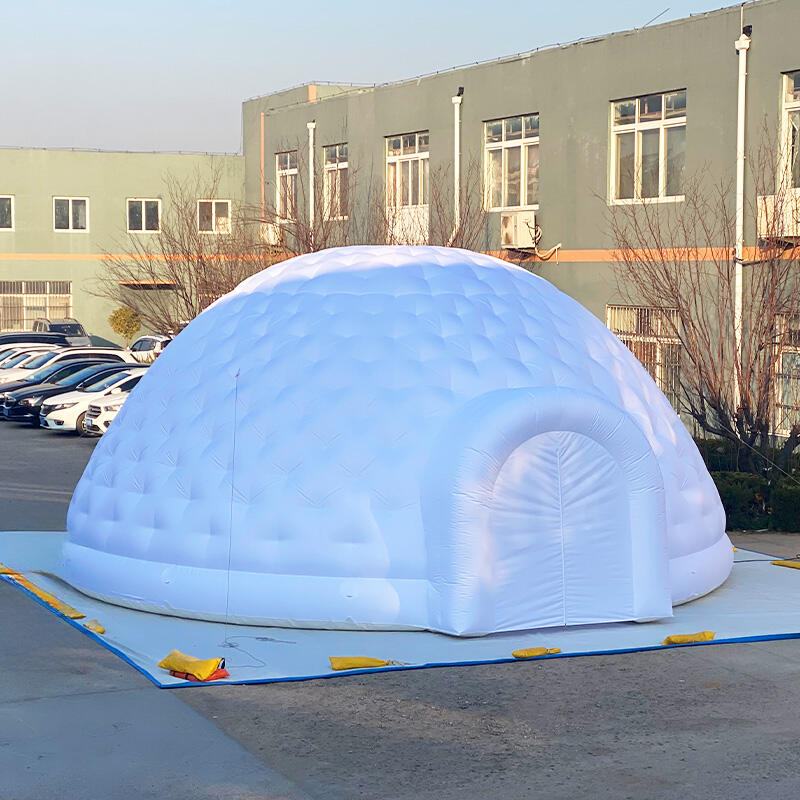 Inflatable igloo dome tent