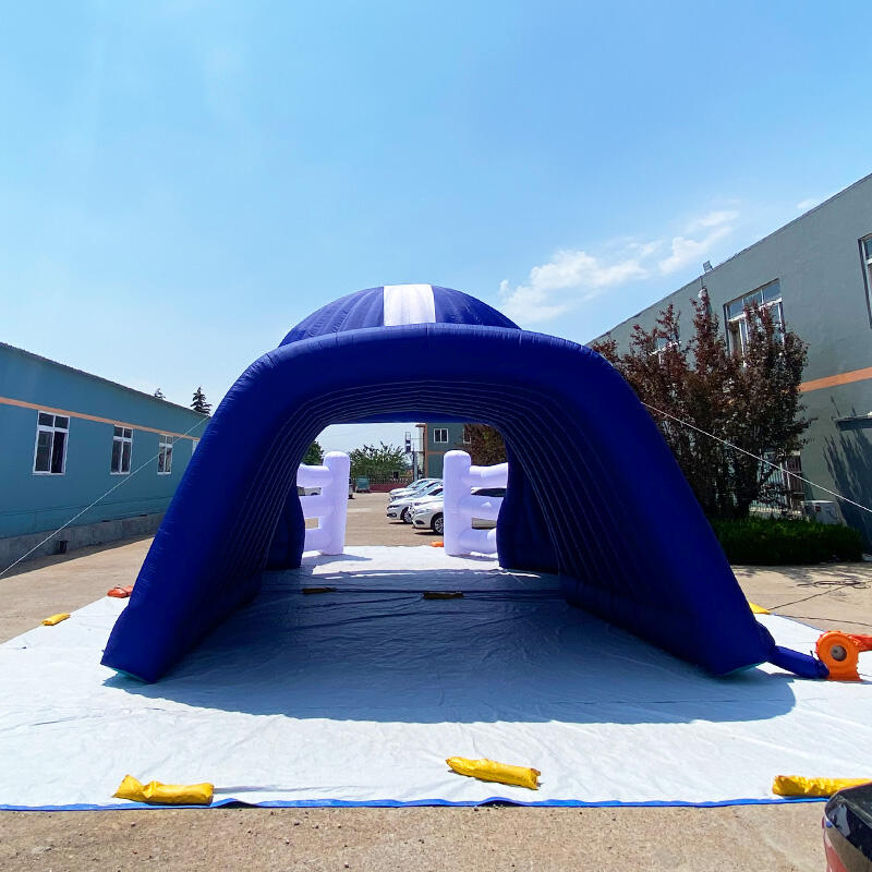 Inflatable Blue helmet tunnel