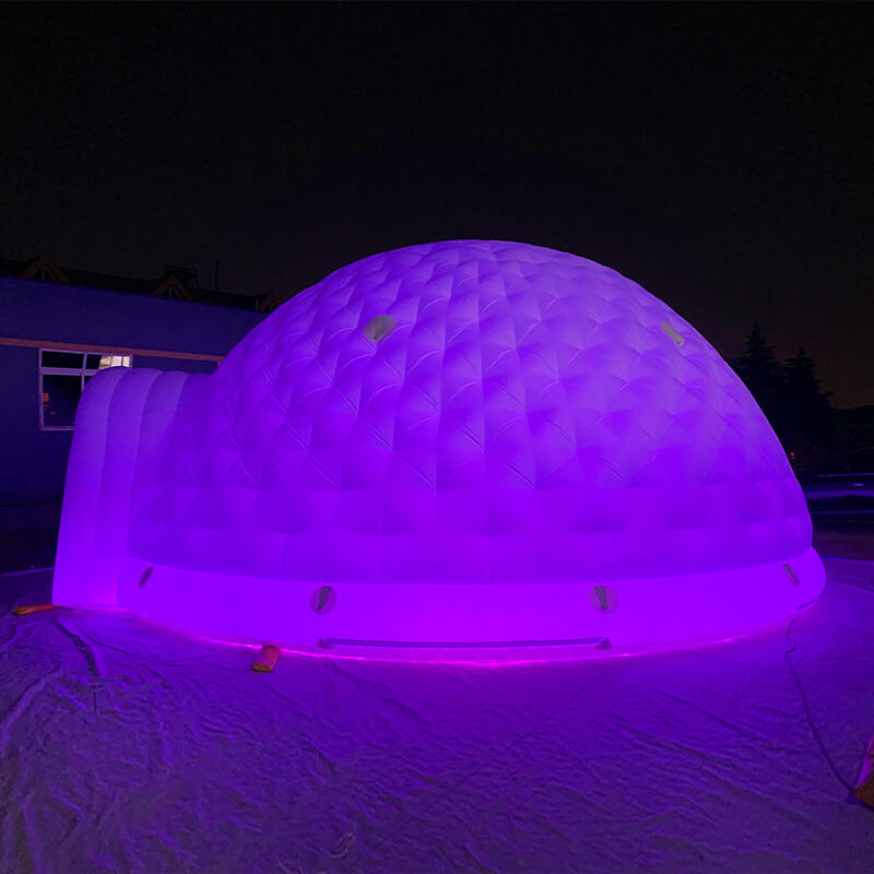 Inflatable igloo dome tent