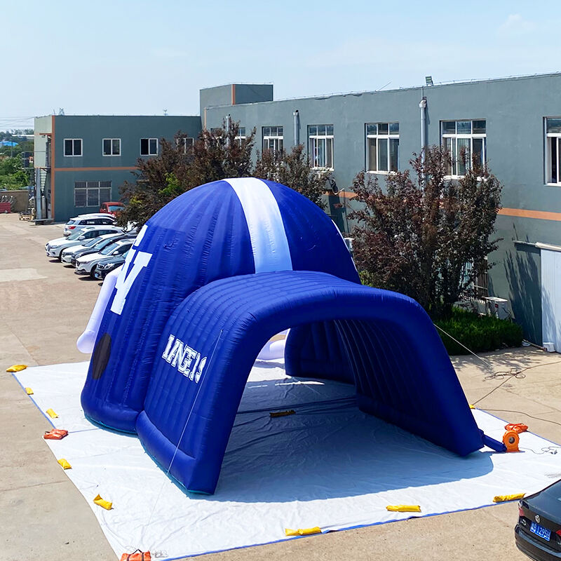 Inflatable Blue helmet tunnel