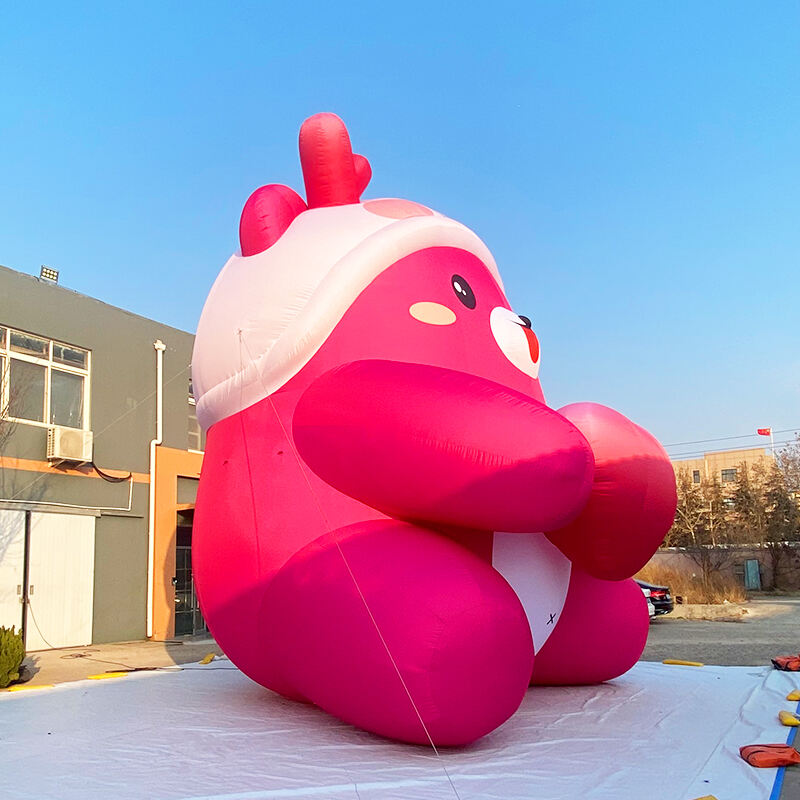 Inflatable pink bear