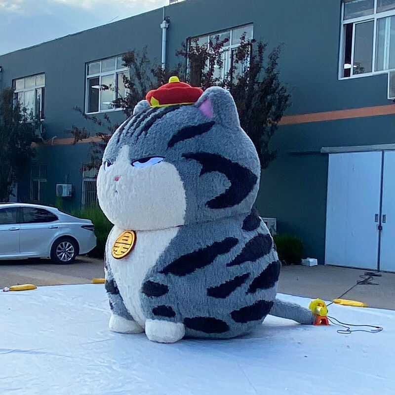 Inflatable plush cat