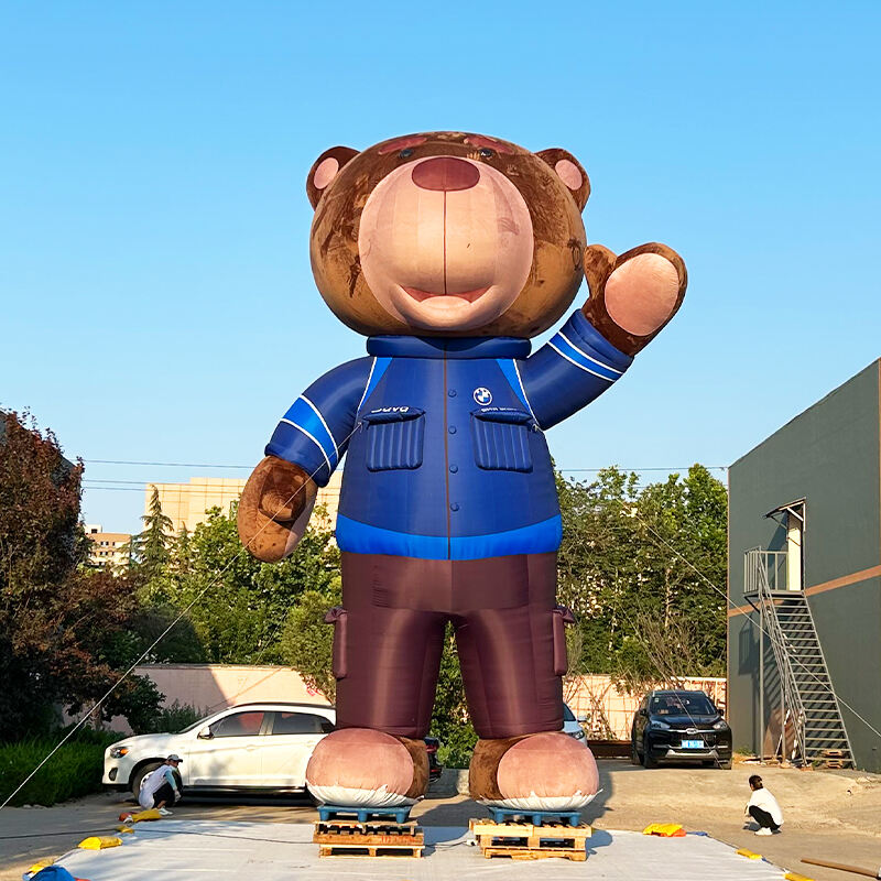 Inflatable plush brown bear