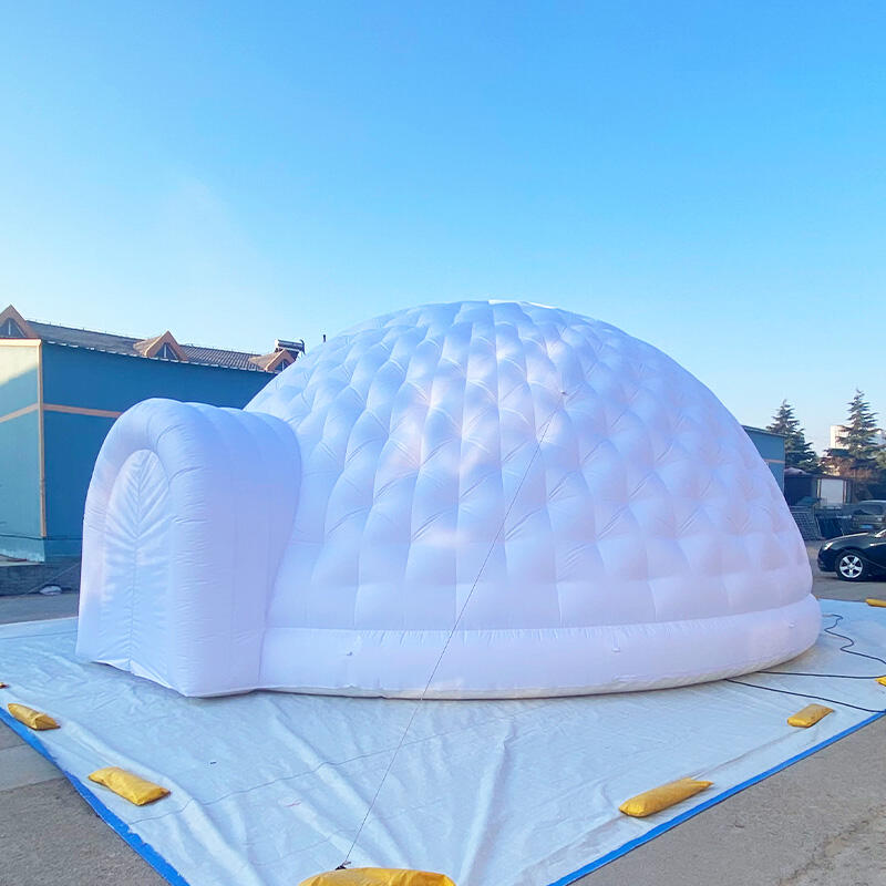 Inflatable igloo dome tent