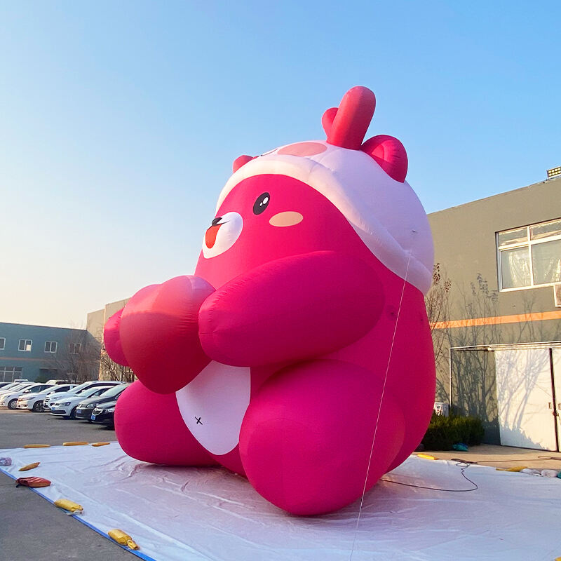 Inflatable pink bear