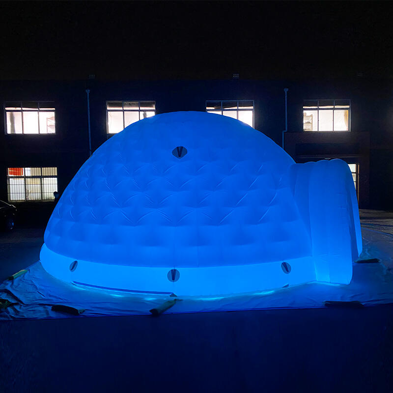 Inflatable igloo dome tent