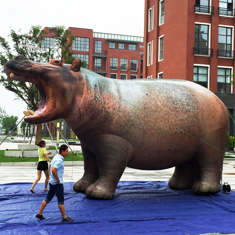 Inflatable giant simulated hippo