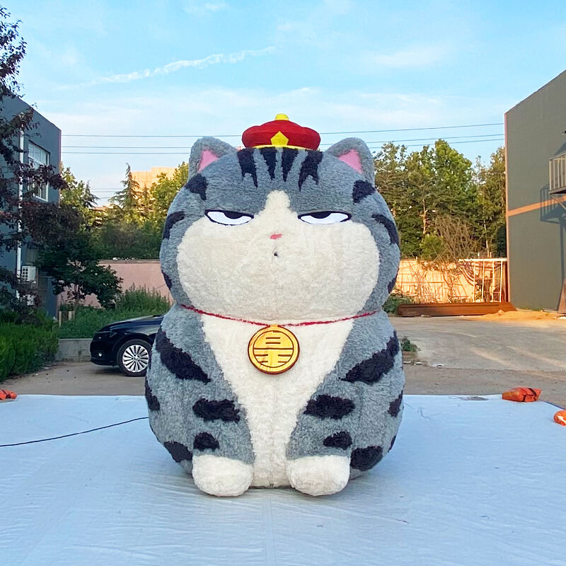 Inflatable plush cat