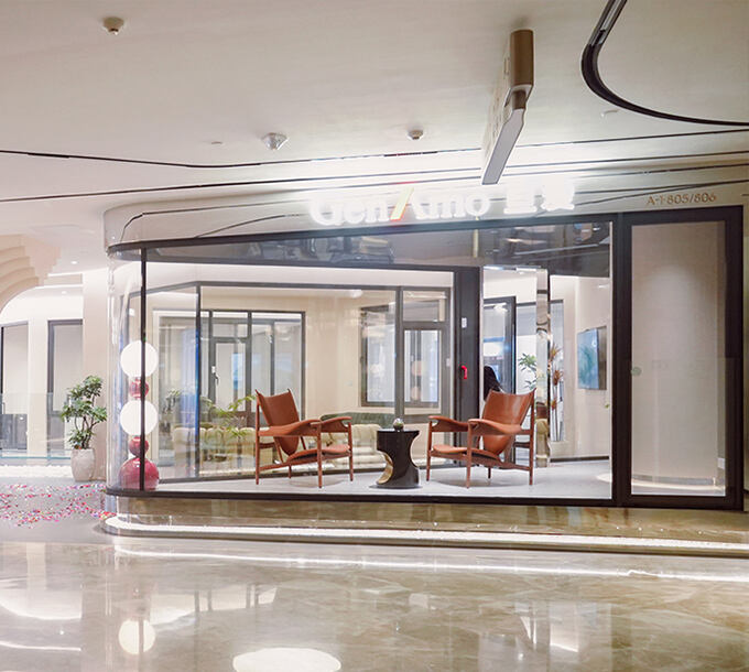 Centro di esperienza di Guangzhou per l'estetica della vita di lusso con sistemi di porte e finestre GREENSEE aperto