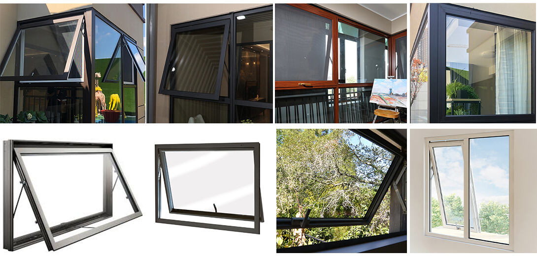 Greensee Top Hinge Outward Open Close Rainproof Ventilation Top-hung Awning Window factory