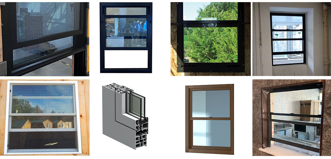 Greensee Fixed Sliding Up and Down Double Glazing Mesh Screen Aluminum Glassfiber Aluminum Hung Window details