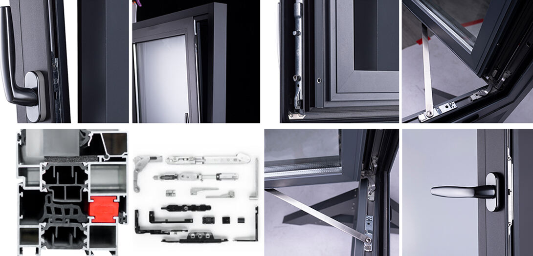 65S Greensee Double Glazed LOW-E Tilt and Turn window Aluminum thickness 1.8mm factory