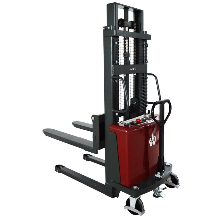 1-2 ton  Portable Battery Electric stacker Semi-electric Pallet Stacker Chinese factory hot sale details