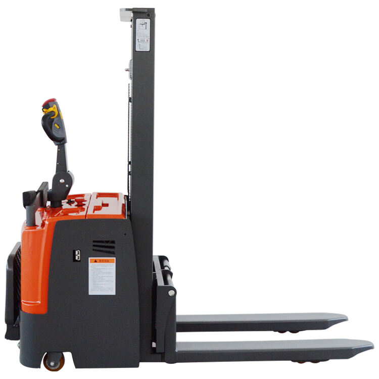 Automatic Stand-on Electric Pallet Stacker Battery Operated Portable Pallet Stacker Forklift supplier