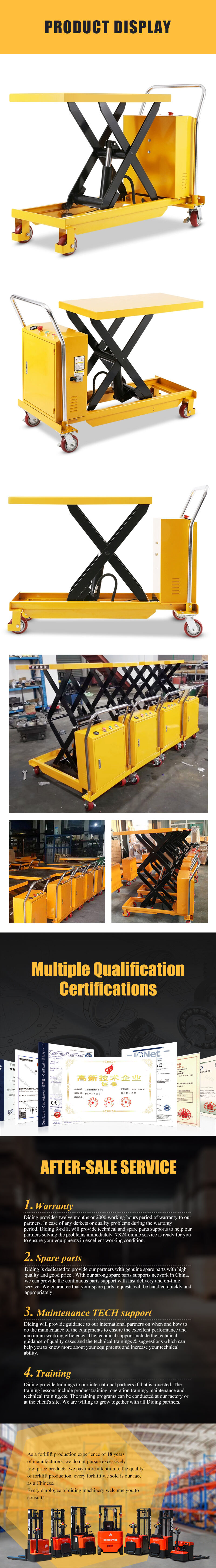 Hydraulic Scissor Lift Table 2023 hot sale Movable Electric Hydraulic Portable Scissor Lift Tables with Wheels factory