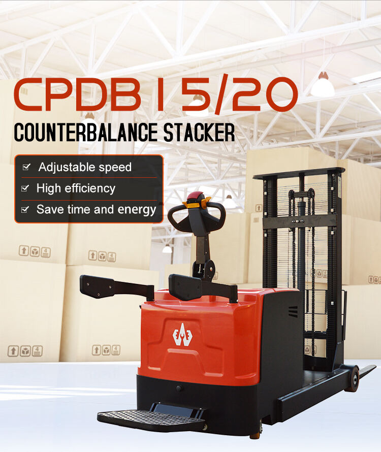 Warehouse 1000kg Counterbalance Electric Container Reach Pallet Forklift Stacker manufacture