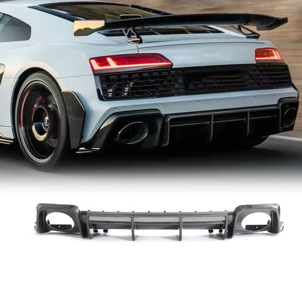 ML-HJW042-PRO New R8 Carbon Fiber Rear Diffuser Lip for Audi R8 V10 GT Performance Coupe 2-Door