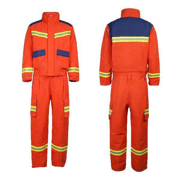 ATI-FIRE FR Cotton Fireman Rescue Uniform پشتیبانی از سفارشی سازی 9029-6