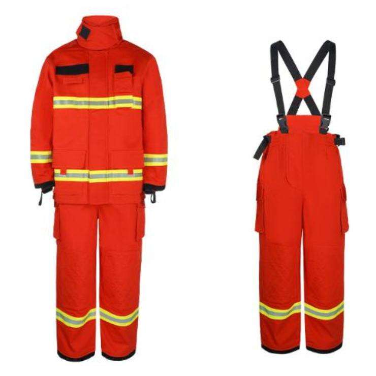 ATI-FIRE CE NOMEX ケブラー 消防服 4層 オレンジレッド セット インクラウド ジャケットとパンツ