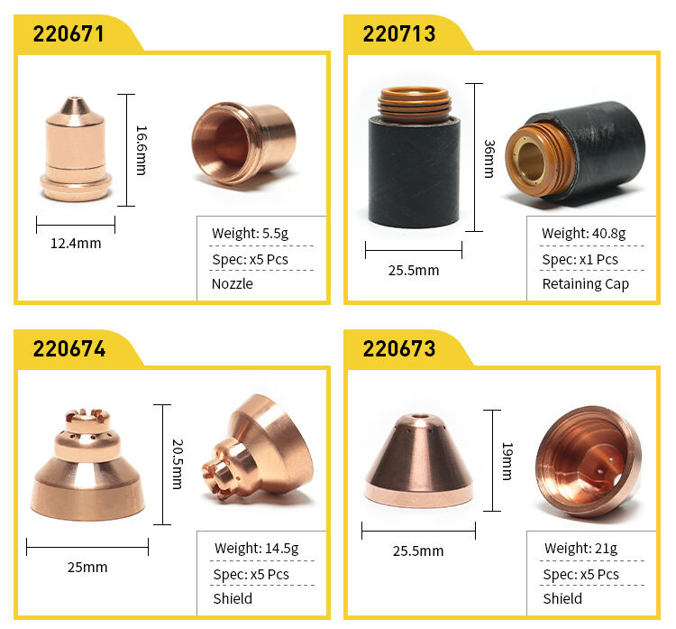 HYP powermax 45 plasma cutting torch and consumables manufacture