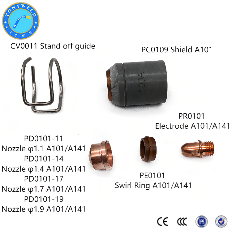 TONYWELD trafimet plasma torch head A101 cutting torch and A101 cutting parts details