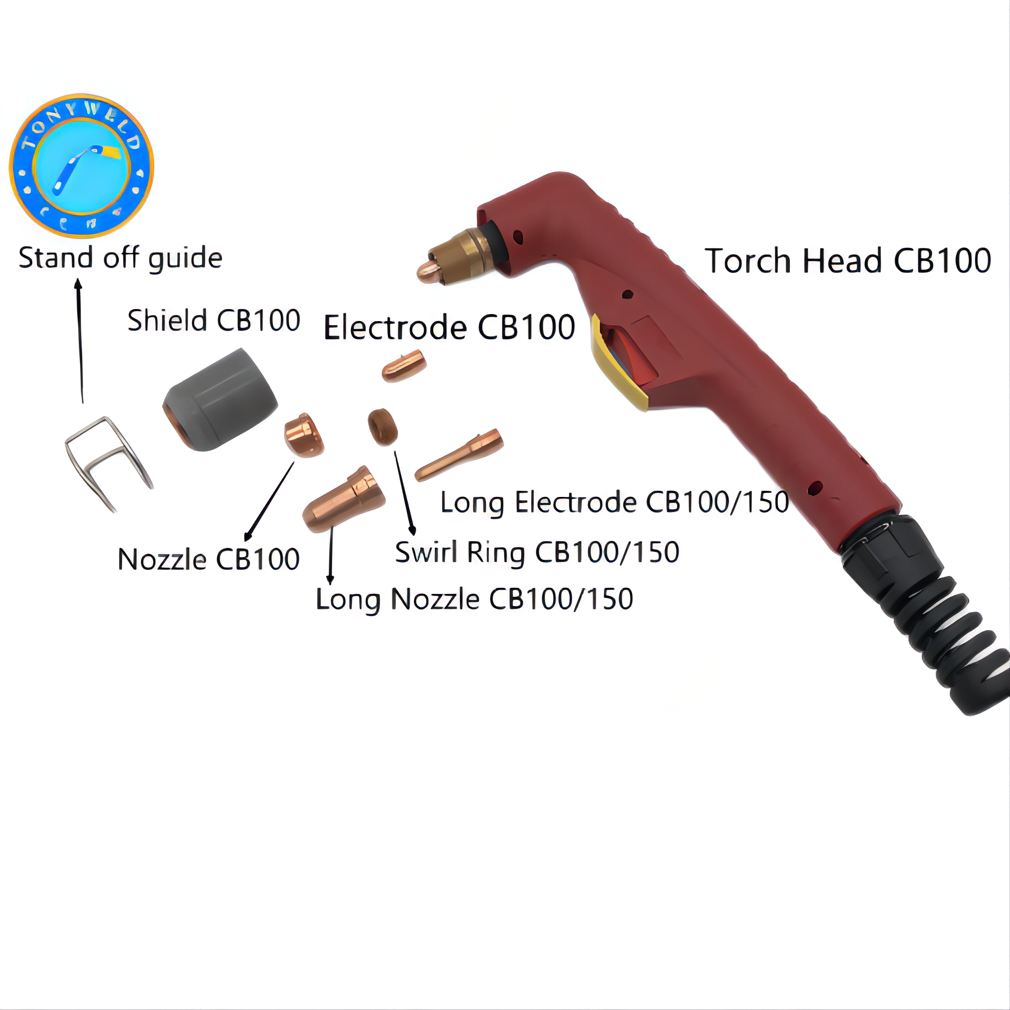 TONYWELD trafimet plasma torch head CB100 cutting torch manufacture