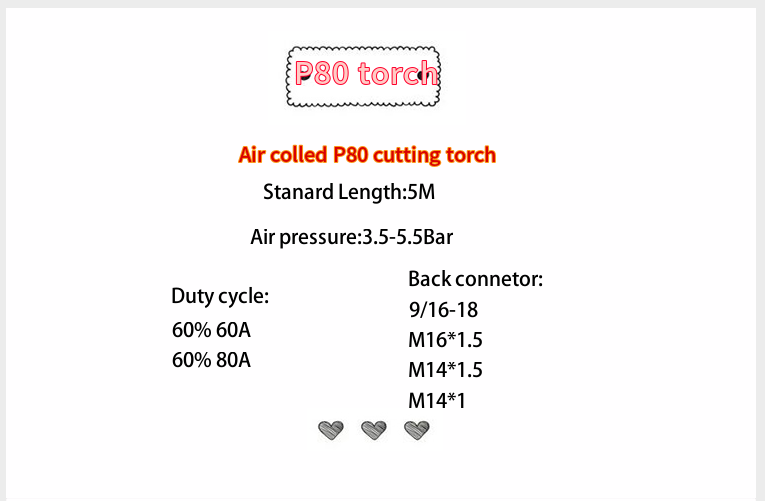 P80 Cutting Torch Consumables Plasma Nozzle and Electrode factory