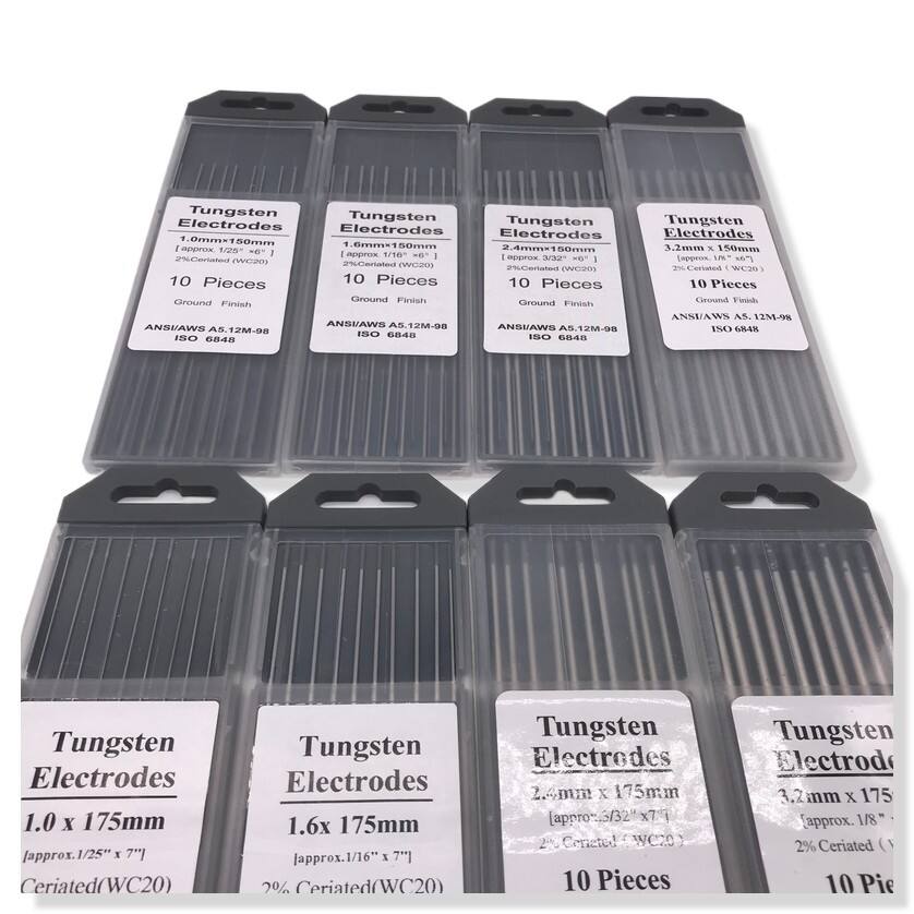 WC20 grey color 150mm and 175mm tungsten electrode for tig welding torch details