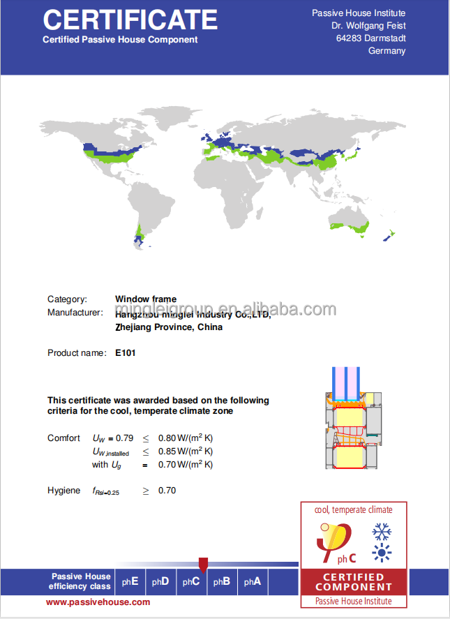 European standard thermal break aluminium triple pane windows triple glazed windows factory