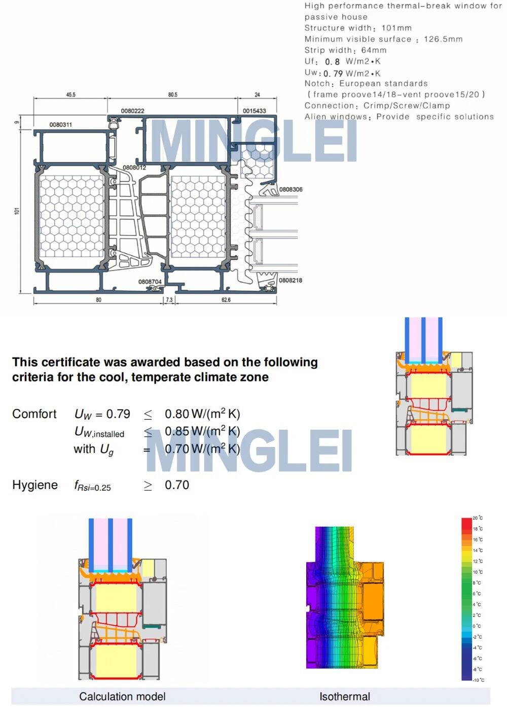 product customizable triple glazed windows interior aluminium thermal break casement windows with grilles-15