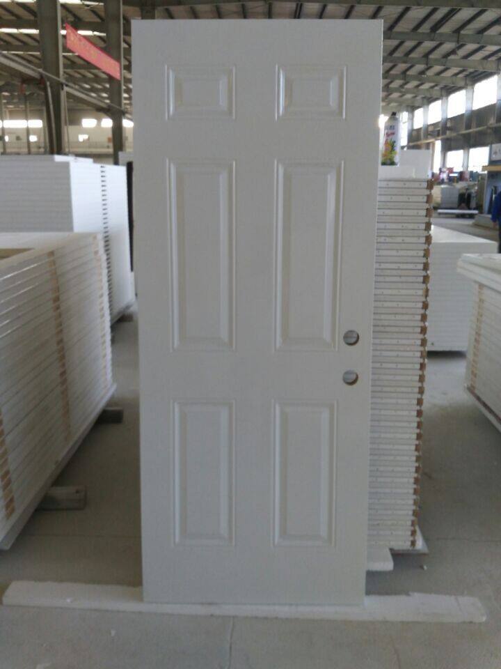 Exterior contemporary residential solid front fiberglass entry door with sidelights manufacture