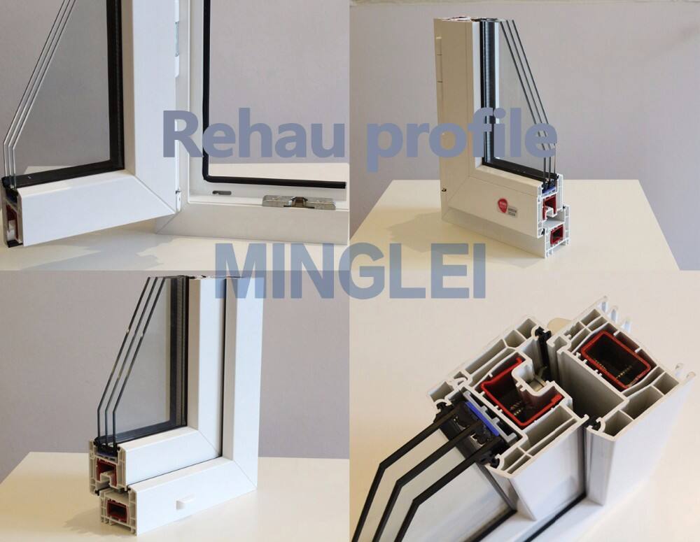 Minglei European style high performance Rehau tilt and turn pvc windows factory