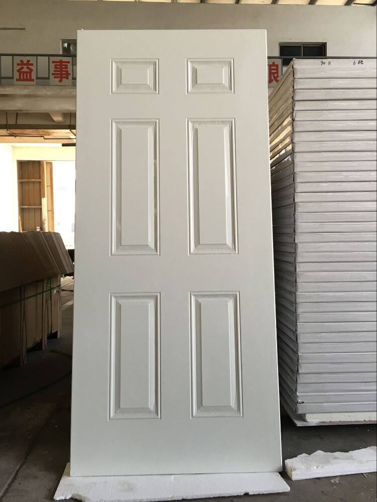 Exterior contemporary residential solid front fiberglass entry door with sidelights details