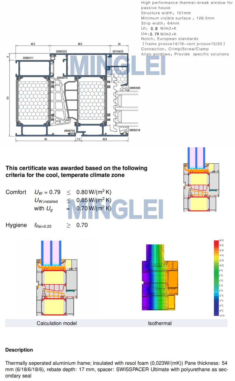 European standard thermal break aluminium triple pane windows triple glazed windows supplier