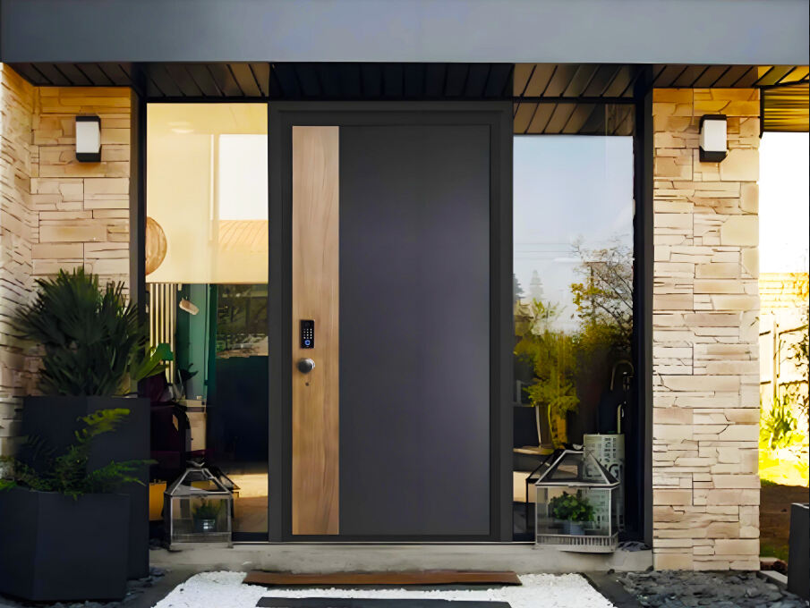 product modern design villas black profile aluminum frame front entry pivoting doors for houses138-0