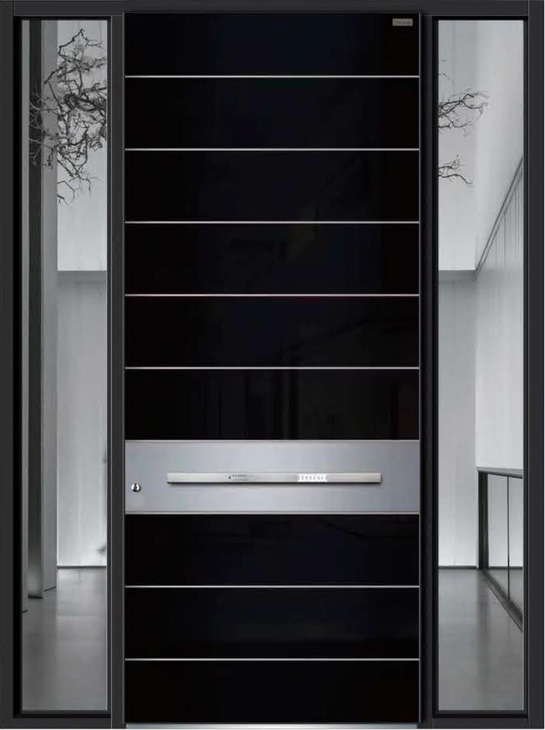 product modern design villas black profile aluminum frame front entry pivoting doors for houses138-21