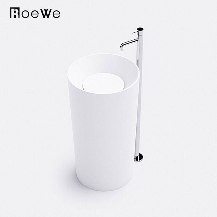 Artificial stone bathroom basin,freestanding pedestal wash basin