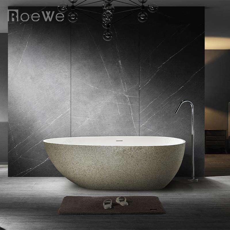 rock surface stone cast marble bathtub for apartment & hotel bathroom