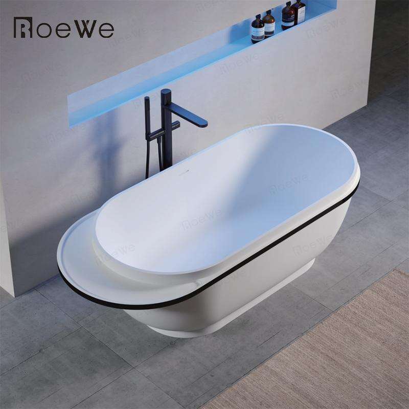 european designer modern tub poly stone solid bathtub manufacturer