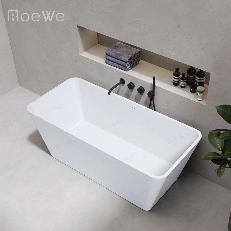 vasca da bagno piccola di dimensioni personalizzate, vasche da bagno in resina di pietra solida dell'hotel